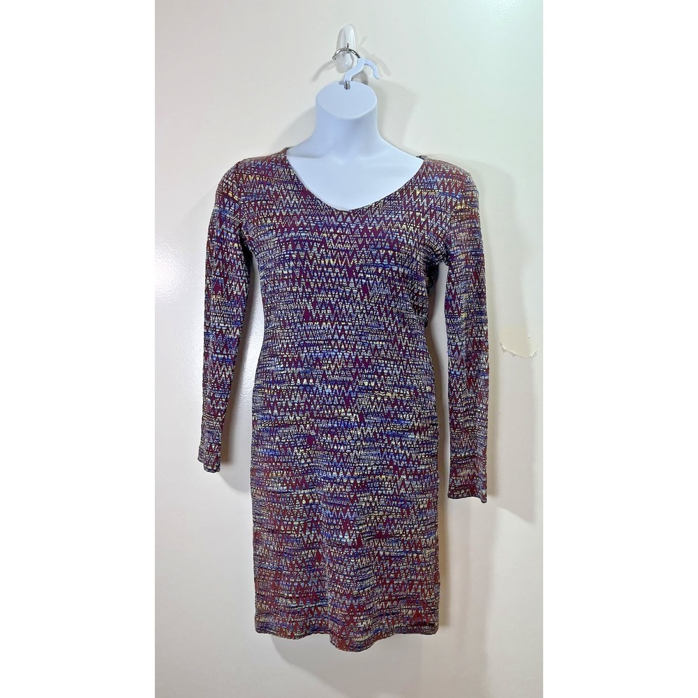 Missoni Womens Knit Knee Length Midi Dress M 42 Zigzag Italian‎ Colorful Luxury